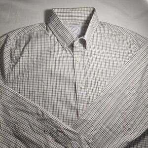 New York Bespoke Mens Classic Fit Tattersall Check Button Down Shirt M 15-15.5